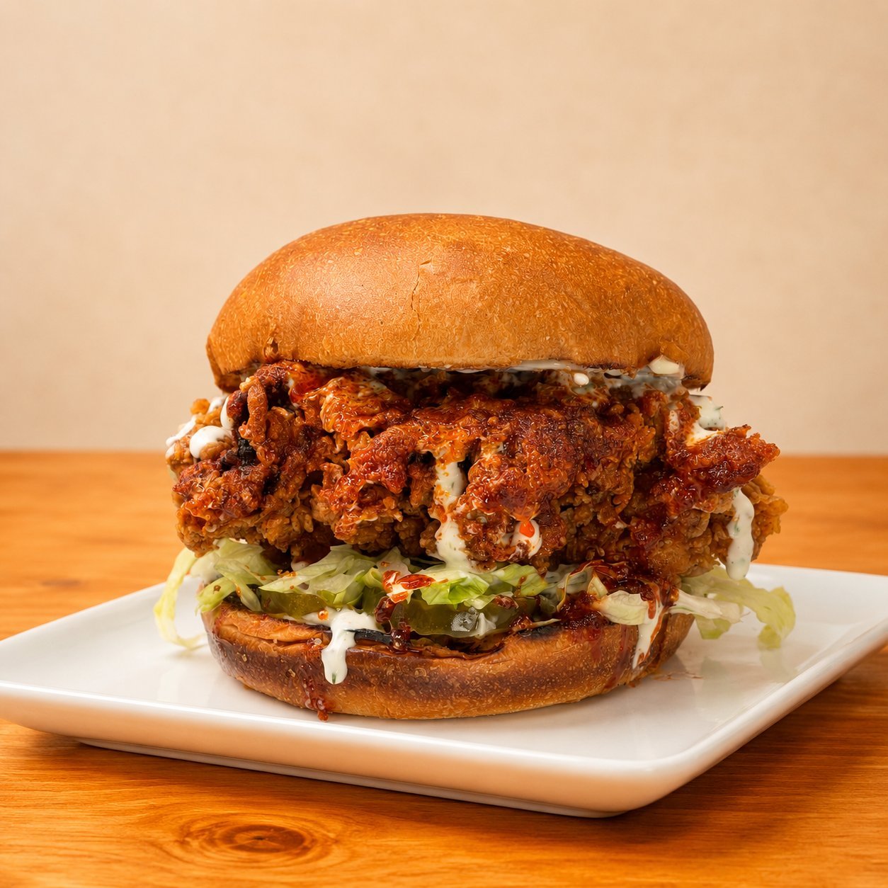 Hot Chicken Nashville-style fried chicken sandwich with house ranch, OV Burger Bar Prince Rupert