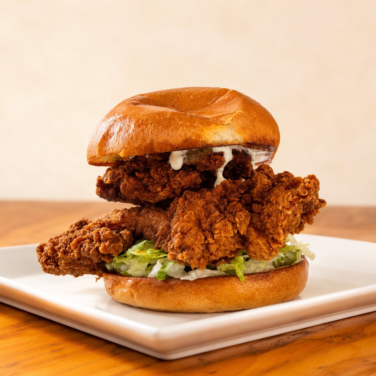 Big Bird crispy fried chicken sandwich with house ranch and pickles, OV Burger Bar Prince Rupert